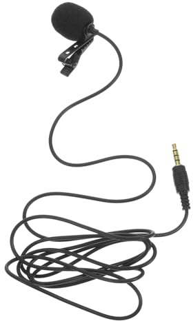 Operitacx Lavalier Ansteckmikrofon mit 3,5mm Anschluss, Metall, Clip On | Plug And Play Setup, für Smartphones und Computer, Schwarz, für Podcasts und Live Streaming