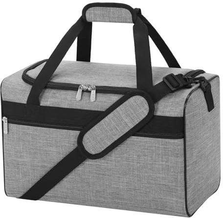 ZZY Kleine Reisetasche 20L, Sporttasche Klein, Hellgrau | Handgepäck Tasche für Flugzeug 40x20x25 Reisetasche Wasserfest Carry on Luggage Underseat Bag für Weekend Sport Herren Damen
