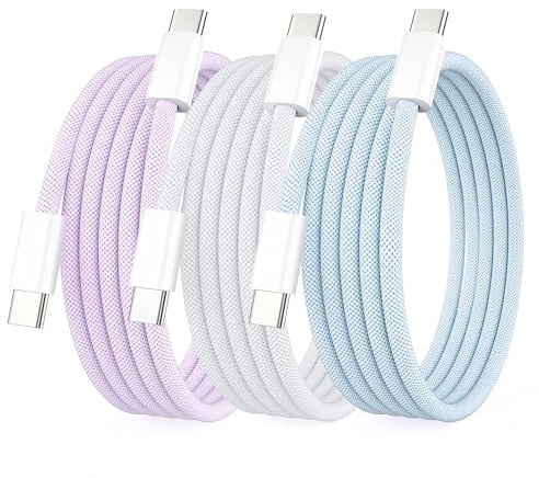 3Pack 1M USB C to USB C Charging Cable Apple 60W 5A usb c fast charger cord | for iPhone 17/17 Pro/17 Pro Max/Air/16/16e/15/15Pro/15Pro Max/MacBook Air 13 inch/MacBook Pro/ipad/Samsung