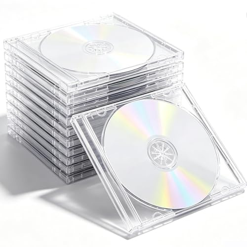 GOMETY 15 Custodie CD Dvd Trasparenti, Custodia Slim in Plastica per 1 Disco, Scatola Protettiva per Archiviazione e Conservazione Dischi