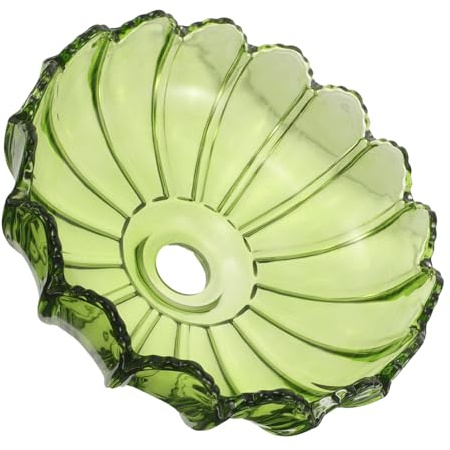 Garneck Dekorativer Grüner Lampenschirm aus Glas in Kürbisform Vintage Stil Einfach zu Pflegen Passend für Pendelleuchten und Wohnzimmerbeleuchtung