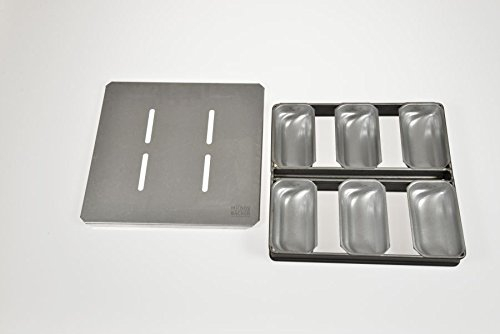 Hobbybäcker - Stollenform mit Deckel, Formenverband für 6 Mini-Stollen, schwere Stollenbackform aus Stahlblech