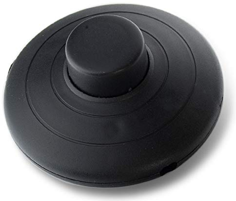 edi-tronic Interruptor de pie redondo negro 2 A 250 V lámpara de pie interruptor pedal interruptor interruptor pedal interruptor