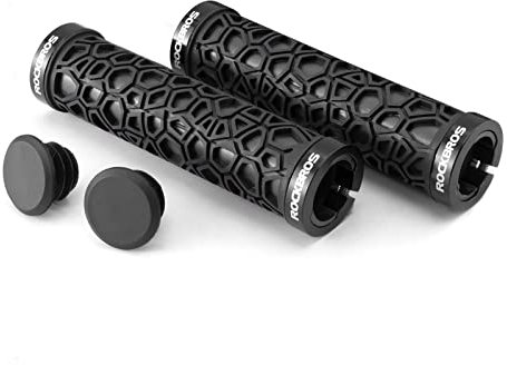 ROCKBROS Bicycle Handlebar Grips Aluminum Alloy Double Lock-on Bike Covers Anti-slip Lightweight Handlebar Grips for MTB Road Bike 4 Colors
