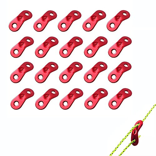 Sourcemall 20 pcs en Alliage d'aluminium Cordon de haubans, Guyline Ajusteur, Tente Corde Guyline tendeurs – Rouge