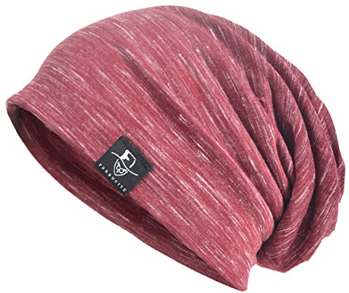 VECRY Herren Slouch Hollow Mütze Thin Sommer Cap Strickmützen Beanie Skullcap (Multi-Rot)