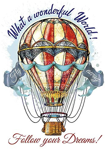 Ideen mit Herz Color Bügeltransfers, DIN A4, filigran ohne Hintergund | Textilien wie T-Shirts & Taschen mit Bügelmotiven verzieren | Bilder schnell & einfach aufbügeln | DIY Textildesign (Ballon)