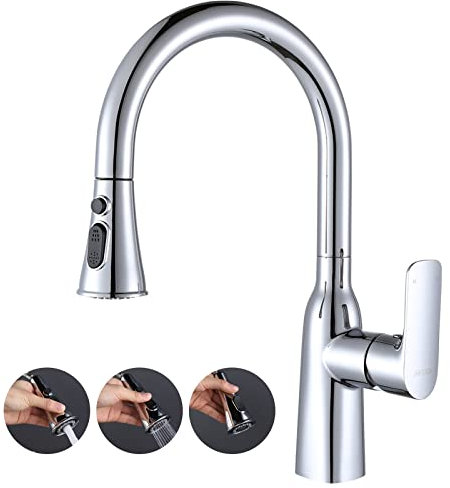 ARCORA Wasserhahn Küche Armatur Ausziehbar Küchenarmatur 360° Schwenkbar Spültischarmatur für Küchen Spüle Mischbatterie Einhand-Spültischbatterie