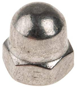 RS PRO Sechskantmuttern, M4 Hut Edelstahl 7mm Glatt A2 304 DIN 1587, Packung a 50 Stück