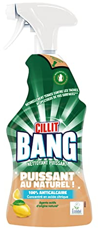 Cillit Bang Spray Ecolabel Anticalcaire Nettoyant Puissant au Naturel Acide Citrique 750 ml