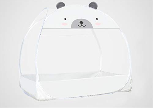 LIVEINU Moskitonetz Bett Baldachin Pop Up Faltbare Doppelte Tür Anti Mosquito Bites Fliegennetz Bett Anti Insektenschutz Doppelbett Moskitonetz Babybett Bär 160x80x120cm