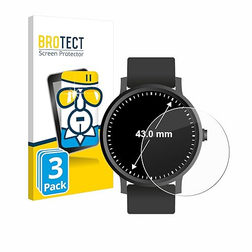 BROTECT Schutzglas für | Armbanduhren (Kreisrund, ø: 43 mm) 3 Stück Transparenter Displayschutz Made in Germany Panzer Schutz Glas 9HEinfache M