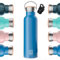 NUMADA-Botella Térmica Acero Inox 600ml Azul Estanca con Doble Pared al Vacío y Recubrimiento Cerámico. Mantiene Frío 24H y Calor 12H|Boca Ancha|Libre BPA|Incluye 2 Tapones (1 Sport)/Bolsa Transporte