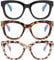 Fsread Oversized Reading Glasses For Women Blue Light Blocking Computer Readers Spring Hinge Retro +1.5