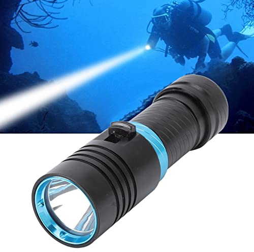 Haofy Linterna de Buceo, Linterna LED Subacuática a Prueba de Agua, 5000LM Antorcha de Buceo Luz de Buceo para bajo el Agua Pesca Nocturna en Cuevas Marinas Profundas, Luz Blanca