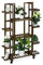 Relaxdays, braun Pflanzenregal, Blumenständer mit 11 Ablagen, Bambus, HxBxT 130 x 89 x 30 cm, rollbar, Blumenregal innen