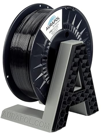 AURAPOL Filament 1.75 PETG mit +/- 0,02 mm Genauigkeit (1kg, Schwarz/Black) - 3D Drucker Filament aus PETG - Druckmaterialien kompatibel mit den meisten Druckern