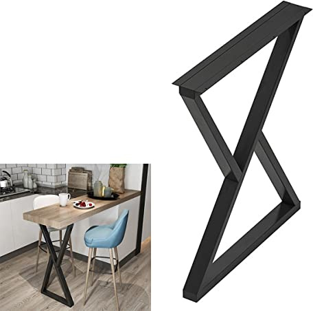 DJZZ Metall Tischbeine schwarz X Design Tischgestell 1 Stück Moderne Esstischgestell DIY Esstisch Breite 30cm / 40cm/ 50cm /60cm (Color : Schwarz, Size : 30x70 cm/12x28inch)