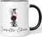 JUNIWORDS Tasse, Isabella-Chiara, Name Anfangsbuchstabe Initial Alphabet Floral Buchstabe I Monogramm Motiv, Schwarz (5575236)