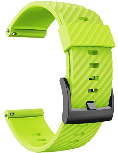 AEMALL 24mm Silicone Straps Replacement WatchBand For Suunto 7 D5 Bracelet Suunto 9 Spartan Sport Wrist HR Baro Smart Watch Wristband (Color : Green, Size : For suunto D5)