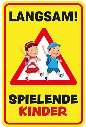 Achtung kinder schild - achtung spielende kinder aufsteller PCV oder ALU-Dibond 20x30cm (Achtung Kinder Schild (PCV))