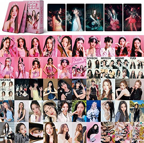 55 Stück Kpop (G) I-DLE Lomo Fotokarten (G) I-DLE I FEEL Neues Fotoalbum (G) I-DLE Mini Lomo Karten Geschenk für Fans (Queen2)
