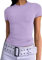 Camiseta Básica Slim Fit para Mujer Top Manga Corta Y2K Tops TikTok Influence Crop Top Club Party Streetwear(Purple-1, S)