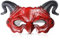 WINUSD Teufelsmaske Rot Halbgesicht - Gruseliges Teufelshorn Geist Maske für Halloween Kostüm - Dämonenmaske für Maskerade Cosplay Party