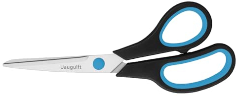Uaugulft Schere Edelstahl Papier Mehrzweckschere mit weichem Griff Blau Schwarz 20,3 cm
