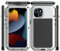 Amulent Case For iPhone 15 Metal Case Silver Heavy Duty Gorilla Cover High Impact Shockproof Tough Protective Armor Defender Comfortable and Durable Mobile Phone Cover For iPhone 15