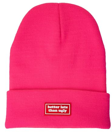 FISURA - Unisex-Wintermütze Wintermütze für Männer. Wintermütze für Frauen mit Botschaft. Gestrickte Mütze aus Acryl und Polyester. (Rosa)