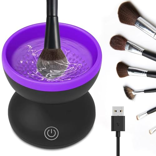 Katara Mini nettoyeur de pinceaux de maquillage, nettoyeur de pinceaux de maquillage Katara, machine de nettoyage de pinceaux de maquillage électrique automatique, nettoyeur de pinceaux cosmétiques US