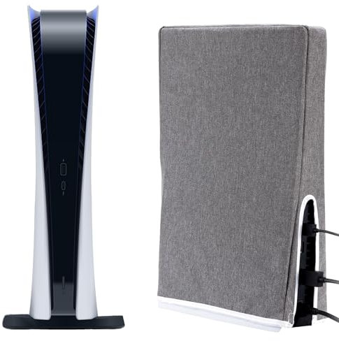 Staubschutze Hülle für PS5, Abdeckhülse entworfen für PS5, Kratzfeste Staubdichte Schutzhülle für Playstation 5 with Back Cable Port, Konsole Staubschutzhülle (Grau)