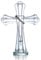 Klares Kristallkreuz stehend, Glas-Heiliges Kreuz Figur für Kirchengebet Heimdekoration, Kristallkreuz Ornament für Gebet, Gedenken, katholische Geschenke (inklusive Halskette)