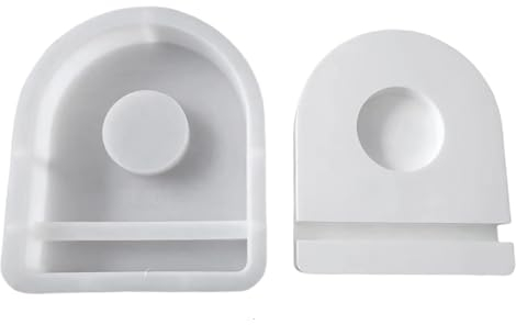 ALEFBET Silikonformen Gießformen Kerzenhalter, DIY Kombination Silikonform Kerzenhalter, Neue Ideen Silikon Gießform Kerzenhalter, Gipsformen zum Gießen (Sockel-Halbkreis)