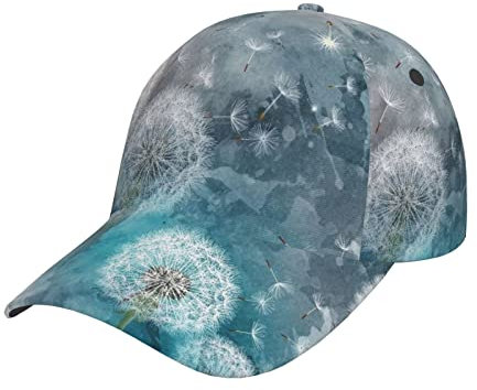 Shoptde Baseballkappe mit Blumenmotiv für Damen, modische Sommer-Trucker-Mütze, Pusteblume Baseb, One size