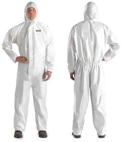 YIBER Hazmat Suit Disposable Coveralls | Full Body Painter Overalls with Hood in 7 Sizes with Multiple Specifications & Heavy-duty PPSB Material & PE Film | Safe for Countless Applications