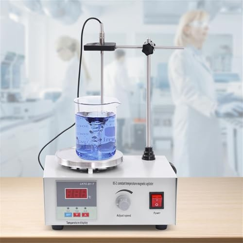 Agitateur magnétique avec plaque chauffante, 250 W 2000 ml, agitateur magnétique de laboratoire avec affichage numérique de la température et réglage de la vitesse