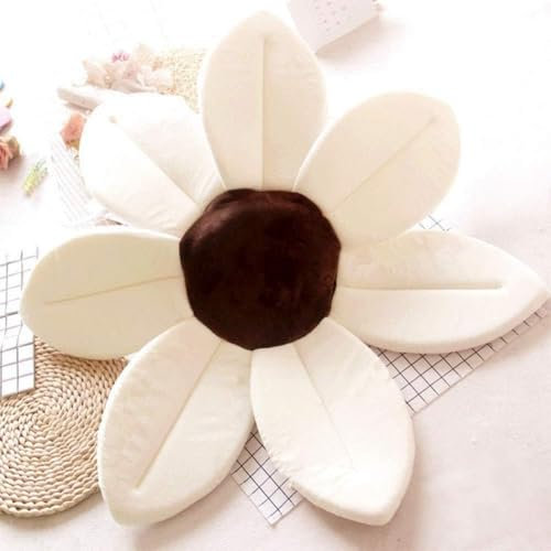 SUIBOZ Almohadilla de baño para bebé recién nacido, bañera plegable con flores, color blanco