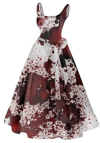 Generisch Halloween KostüM Damen Prime Renaissance Kleid Damen Gothic Robe Vampir Corsagenkleid Traditionelles Partykleid Trompetenärmel Renaissance Maxi Halloween KostüM Damen Prime
