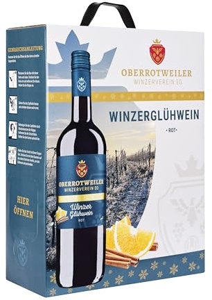 Oberrotweiler Wein-Box Glühwein 3 Liter - Winzerglühwein aus Rotwein Cuvée (12% vol.) mit fruchtig würziger Note & weihnachtlichen Gewürzen (1 x 3,0 l Bag-in-Box)