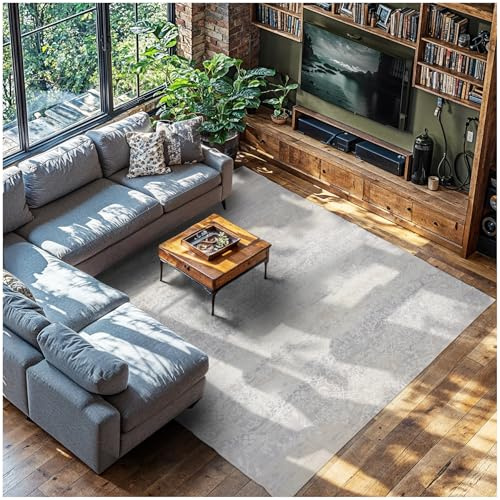tectake® Teppich, waschbarer Teppich, Flauschiger Teppich für Home, Wohnzimmer, Schlafzimmer, Kinderzimmer, Vintage Optik Teppich Kurzflor, als Küchenteppich oder Läufer - 240 x 340 cm