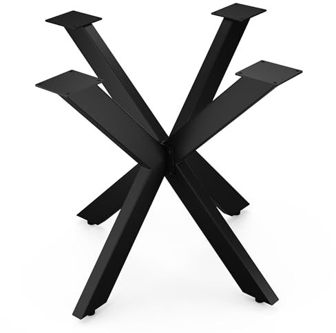 blumfeldt UrbanFodge Triple X Pieds de Table – Pieds de Table Métal Noir Mat, Design Industriel, Capacité 200 kg, 85x71x85 cm, Assemblage Facile, Idéal pour Projets DIY & Ambiance Loft