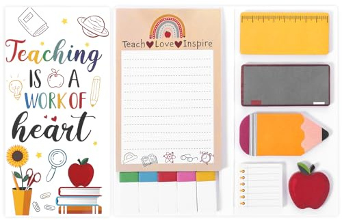 Selbstklebende Haftnotizen Klebezettel Set Page Marker Sticky Notes Lehrerin Geschenk Cute Zurück zur Schule Geschenke inklusive Haftnotizen Haftstreifen Geschenk für Schüler Lehrer Studenten