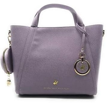 Beverly Hills Polo Club Bequeme und praktische Handtasche mit doppelter Passform dank des abnehmbaren und verstellbaren doppelten Logo-Schultergurts., Lila