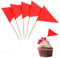 Ymapinc 100 Pcs Red Flags Cupcake Topper Sticks, Golf Mini Flag Toothpicks Masters Party Decorations Blank Cupcake Toppers Toothpicks for Appetizers