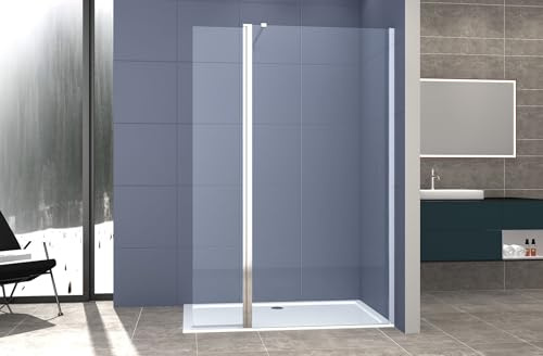 Box Doccia parete Walk in 80 cm + anta 40 cm h 200 cm cristallo temperato trasparente 8mm profilo CROMATO MIRELLA