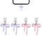 lasuroa 4pcs Bouchons Anti-Poussière pour Kindle, Couvercles à Nœud Insert Décoratif Port Chargement Type C Accessoires Anti-Poussière pour Téléphones Liseuses Cadeau Coquet (Rose, Violet)