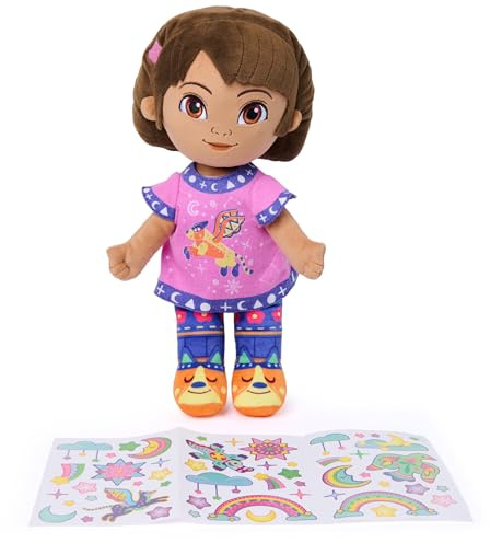 Nickelodeon Dora Official Bedtime Dora Plush Toy, Educational Toys, Glow-in-the-Dark Plush Doll, Sensory Toy for Ages 3 and Up, 13”