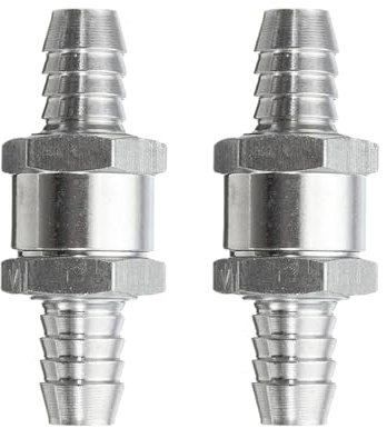 2 Stück Rückschlagventil Pool, Benzinhahn 8mm, Aluminium Rückschlagventil für Kraftstoff, Benzin, Diesel, Pflanzenöl und Wasser, Ideal für Pool, Vergaser, Geringe Drucksysteme, Korrosionsbeständig
